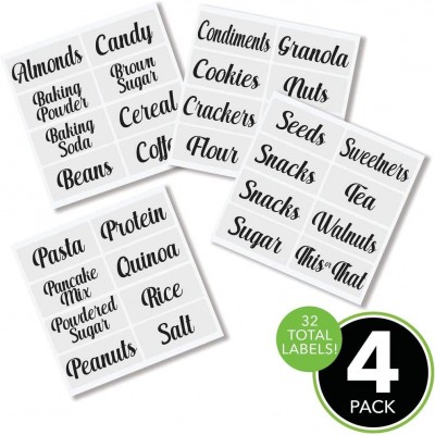 clear PVC Jar Decals stickers  amazon Pantry Storage  Identification Organizer Labels