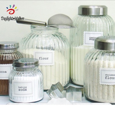 pvc custom self-adhesive spice jars labels and pantry label stickers