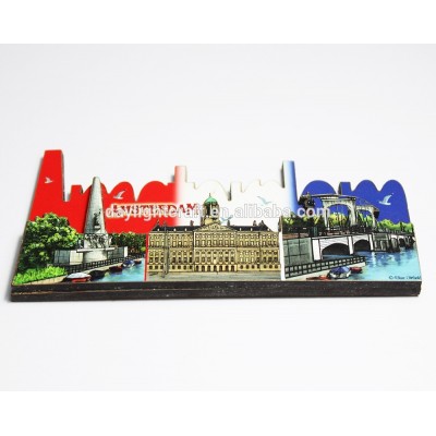 souvenir tourist wooden 3D country fridge magnet