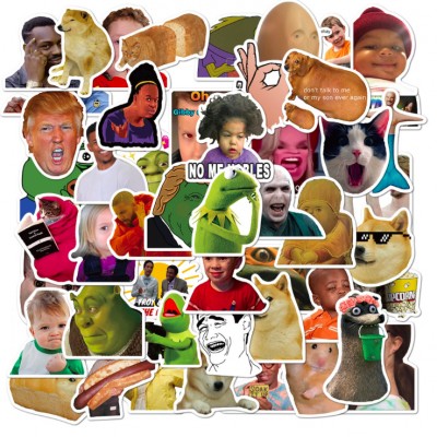 Promotional Graffiti pvc emotion Social Media icons Famous internet memes adhesive label sticker