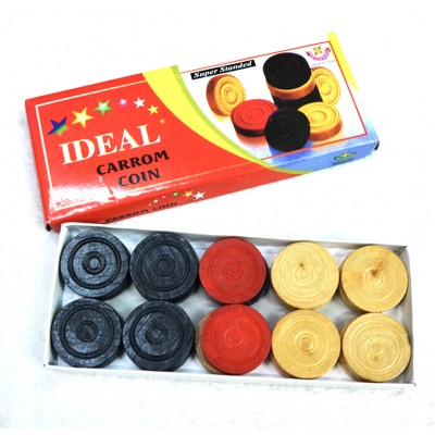 Wooden Carrom Game Coins and Striker Set Wooden Checkers