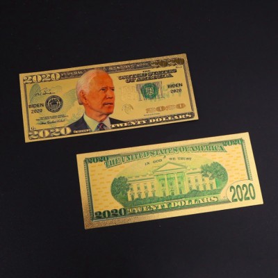 2020 usa President gold foil dollar money Joseph Biden banknotes bill