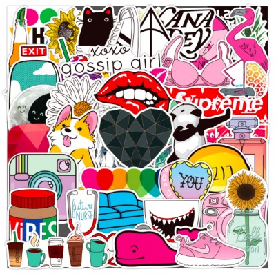 ins funny cute vsco girl label graffiti stickers for laptop