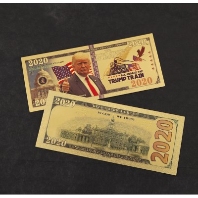 2020 The United State President trump USD banknotes fake gold foil money dollar bill